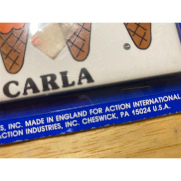 Vintage Retro Dead Stock CARLA With Ice Cream Cone Ceramic Name Wall Sign Plaque - Picture 4 of 12